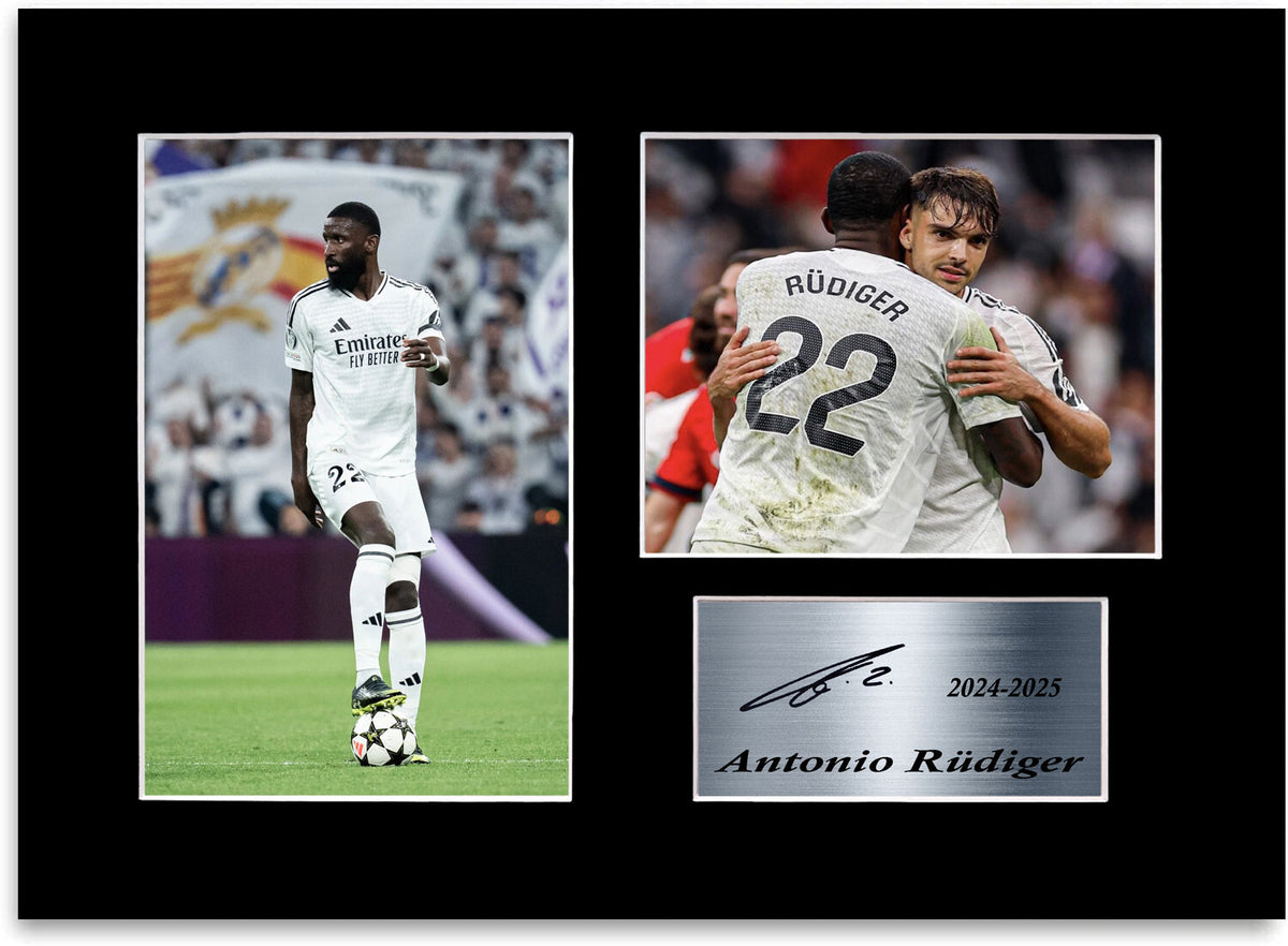Antonio Rudiger Real Madrid Football Player mounted display by LJW Prints