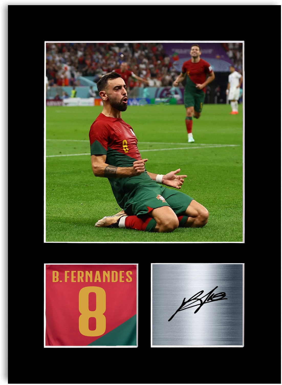 Bruno Fernandes Football Player Poster Signed Photo Display Mount Print A4 Gift