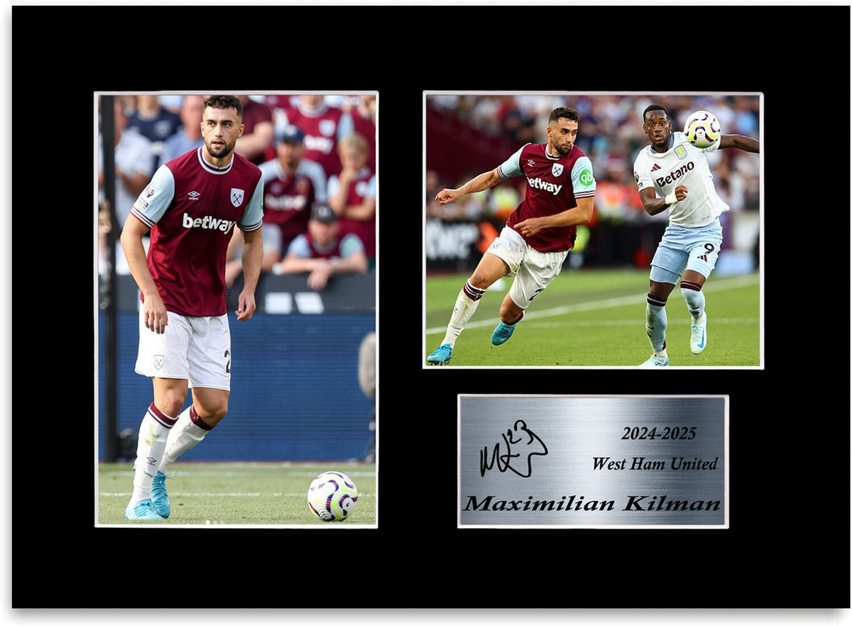 Max Kilman West Ham Player mounted display by LJW Prints