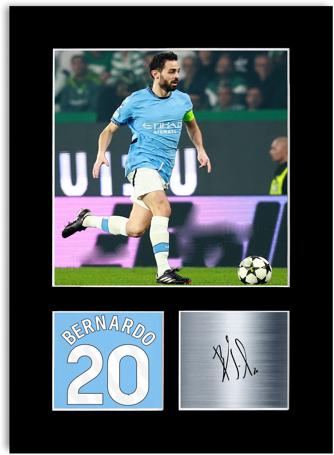 Bernardo Silva Football Player Poster Signed Photo Display Mount Print A4