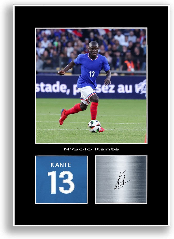 N'golo Kante Football Player Poster Signed Print A4 Photo Wall Art Gift Idea