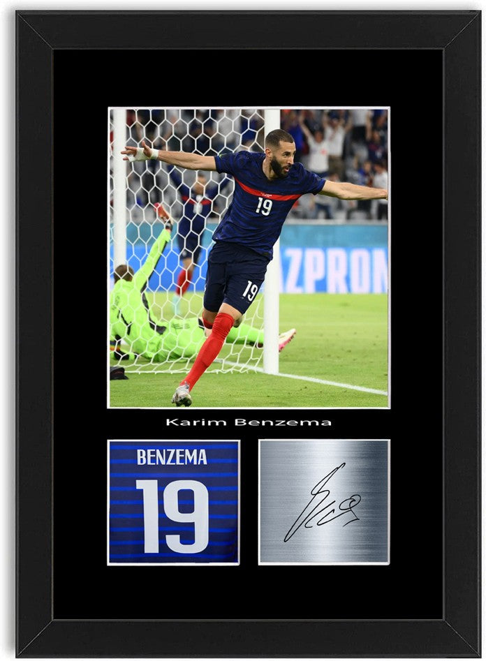 Karim Benzema France Football Player Poster Signed Print Photo Wall Art Framed