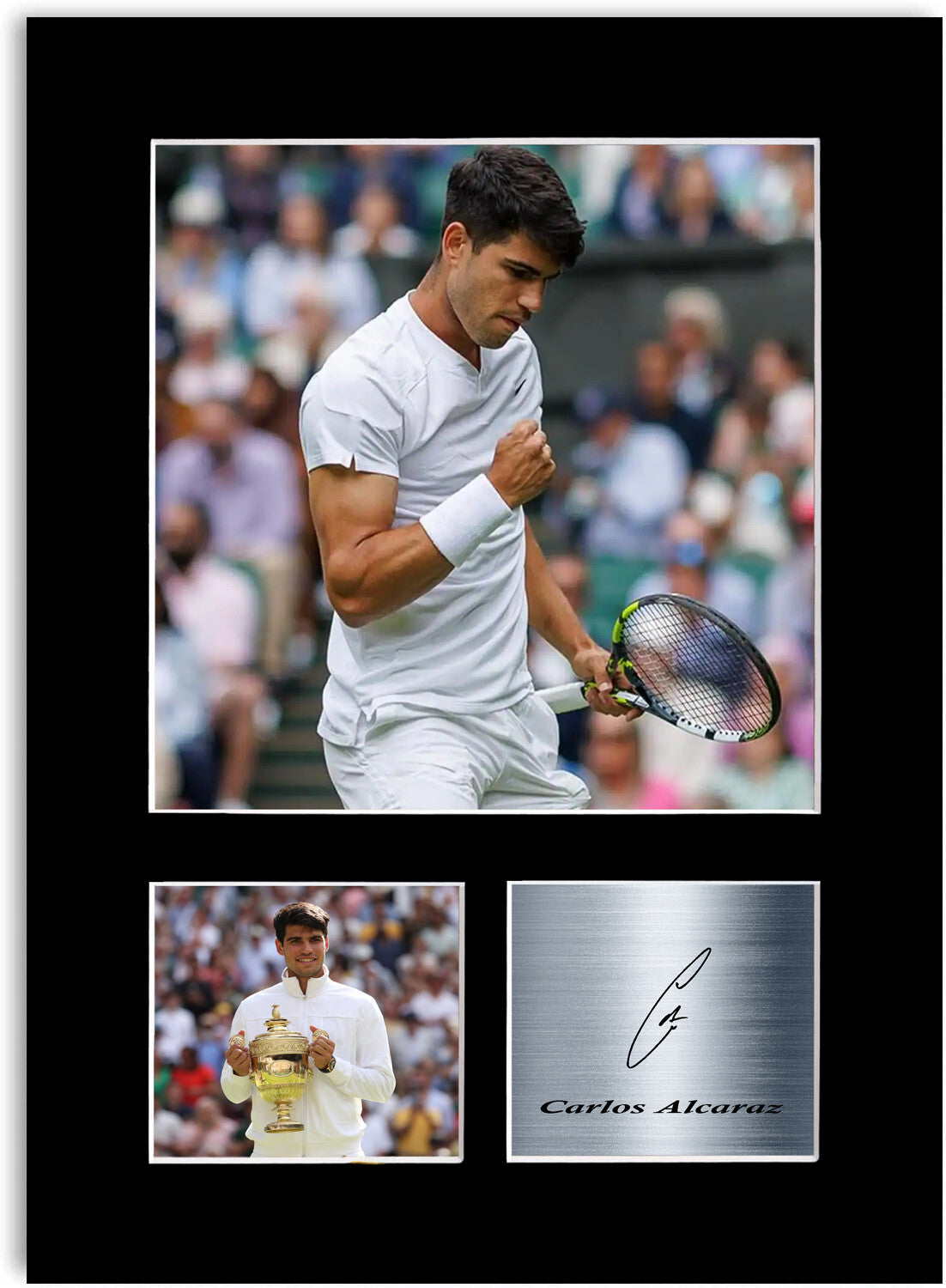 Carlos Alcaraz Tennis Player Champion mounted display by LJW Prints