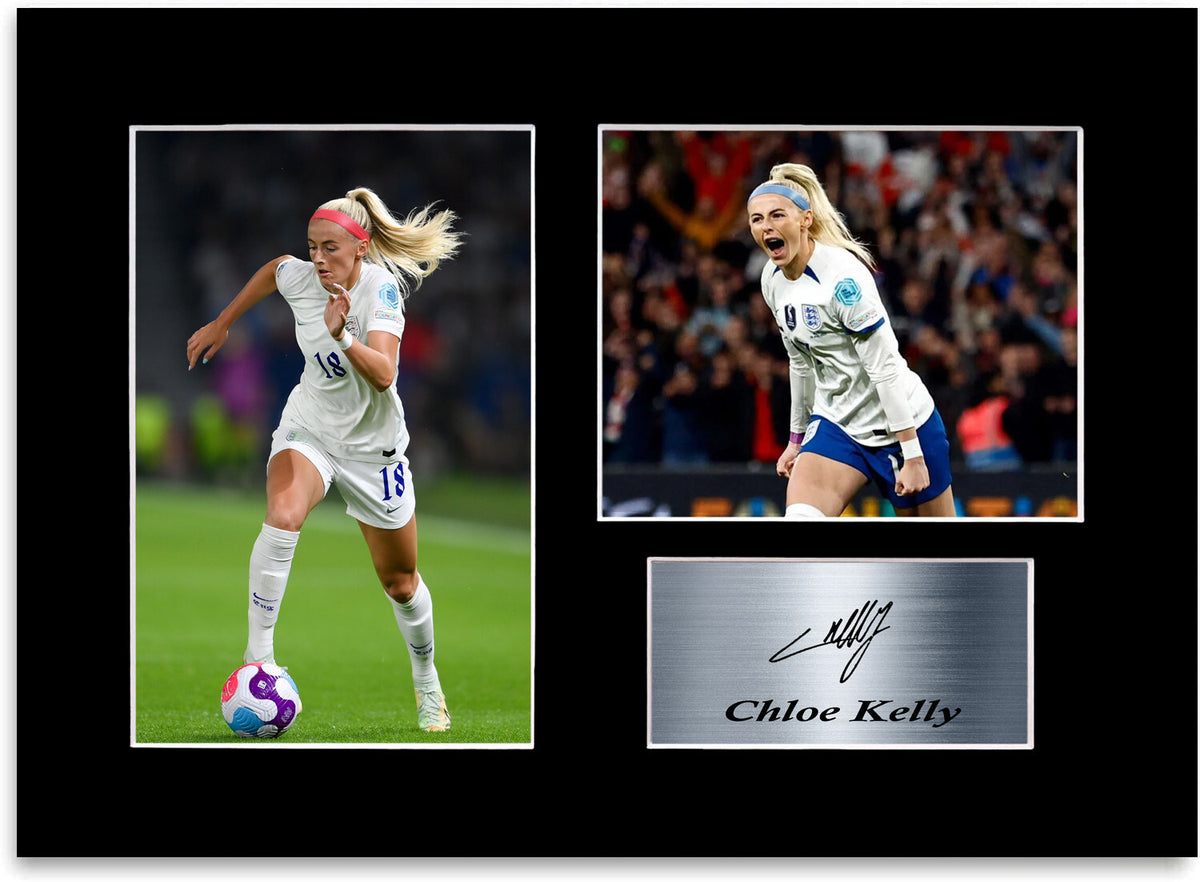 Chloe Kelly England mounted display by LJW Prints