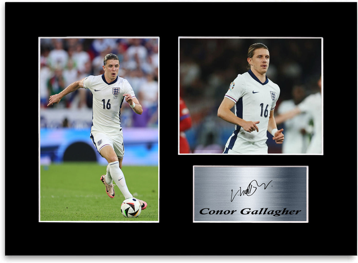 Conor Gallagher England Euro 2024 Football Player mounted display by LJW Prints