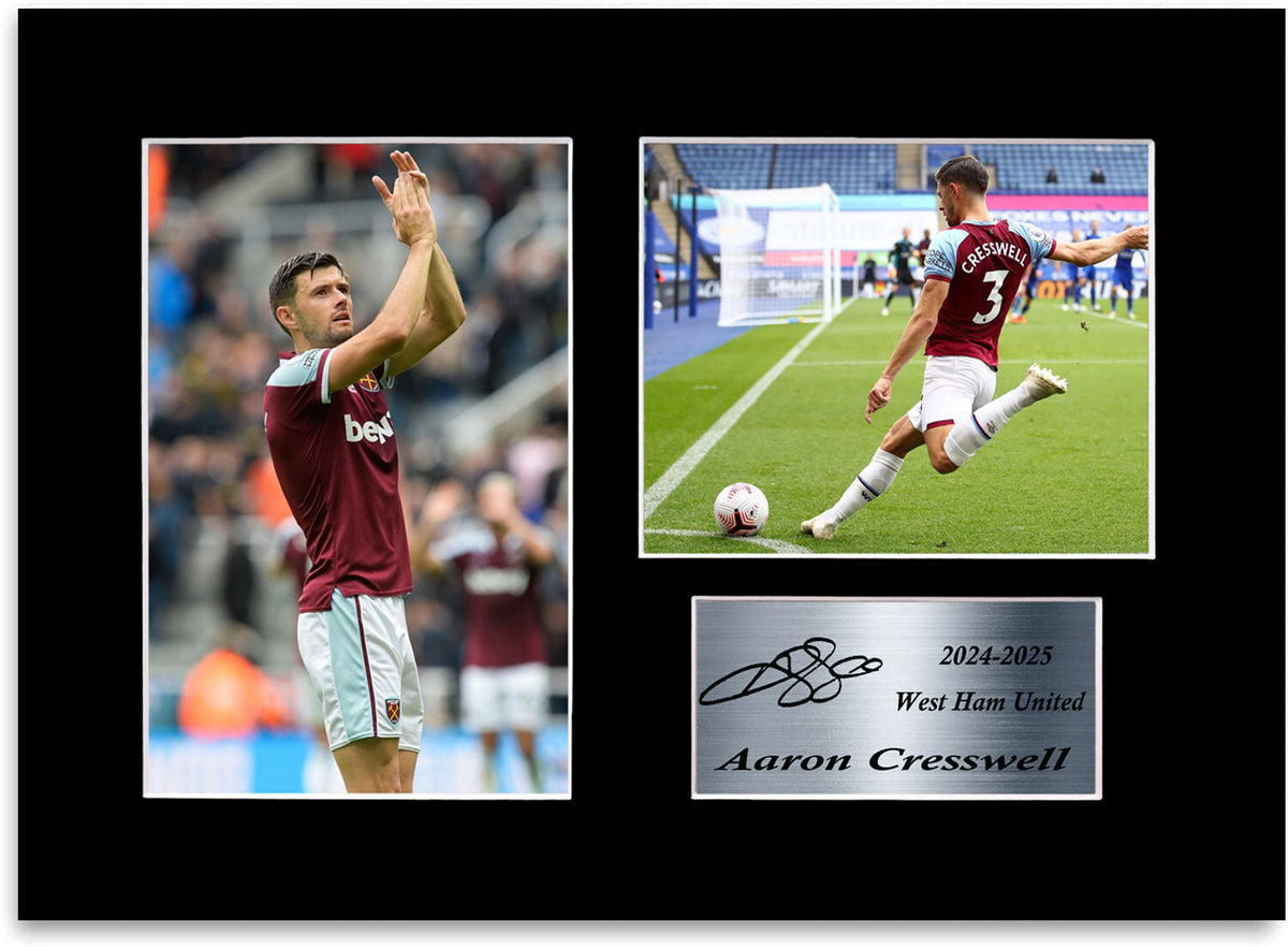 Aaron Cresswell West Ham Player mounted display by LJW Prints