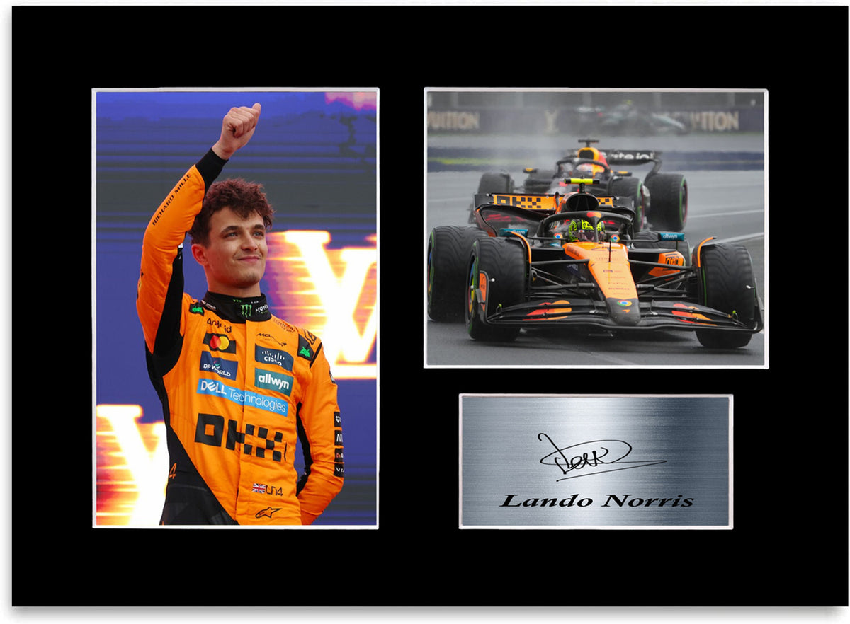 Lando Norris 2025 F1 World Champion For Fans mounted display by LJW Prints