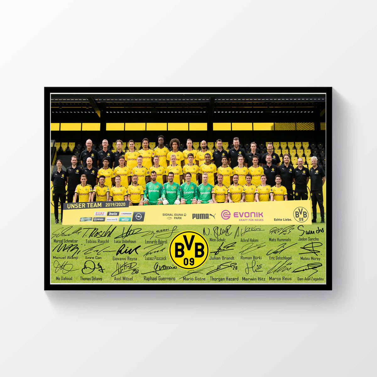 Borussia Dortmund 2019-2020 Printed Signed Poster A4