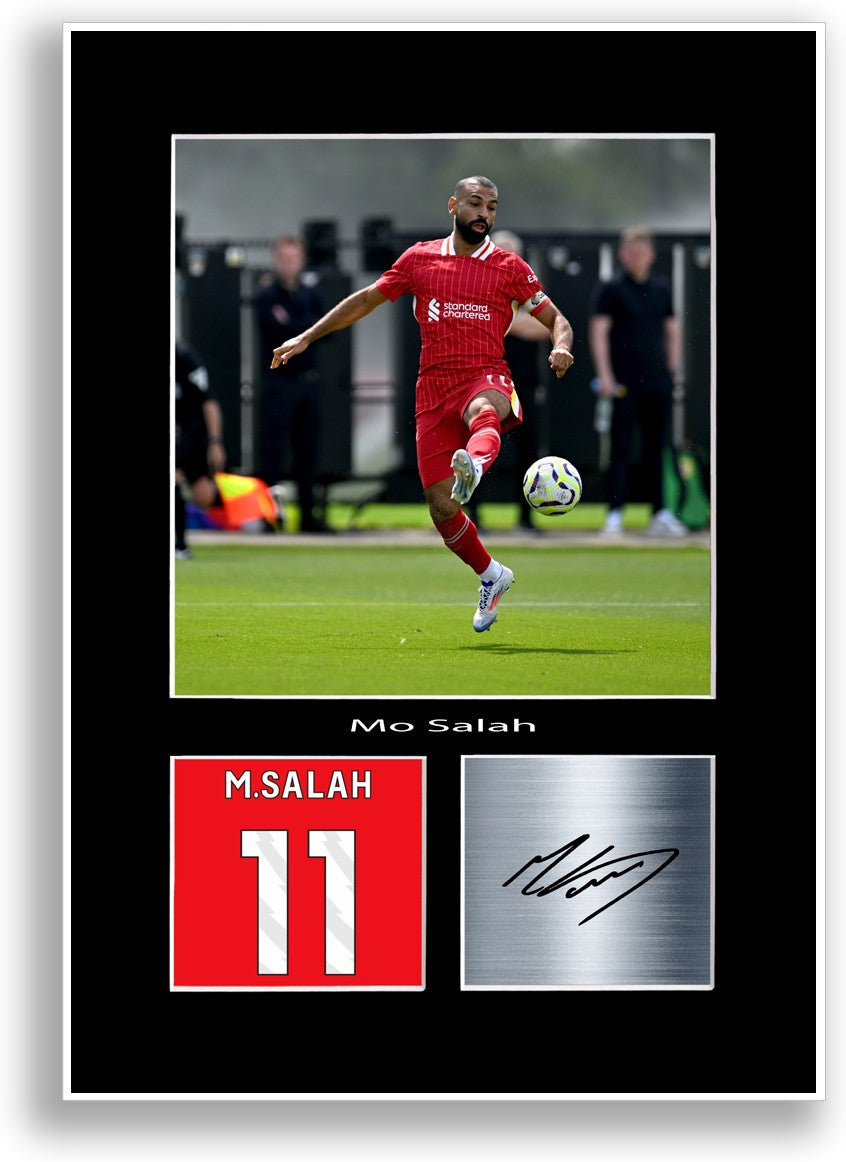 Mo Salah Football Player Poster Signed Print Photo A4 Wall Art Gift Idea