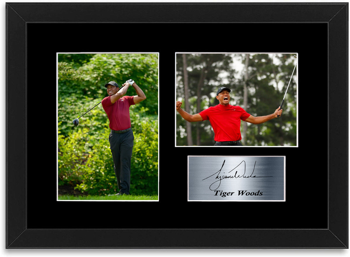 Tiger Woods Golf Player Signed Autograph Photo Display Poster A4 Framed