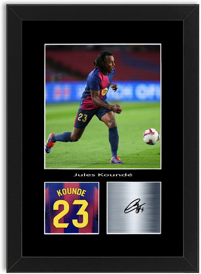 Jules Kounde Football Player Poster Signed Print Photo A4 Wall Art Framed