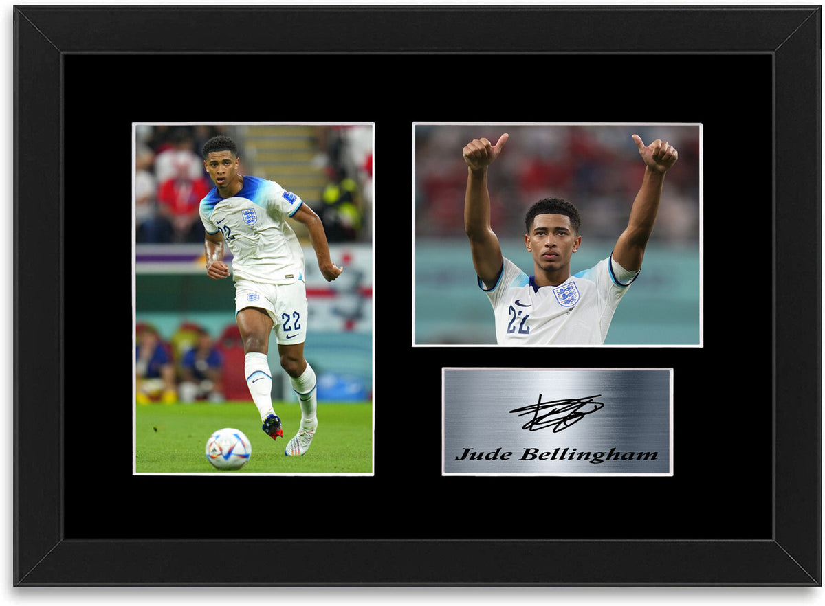Jude Bellingham England Football Player A4 Signed Photo Display Mount Framed