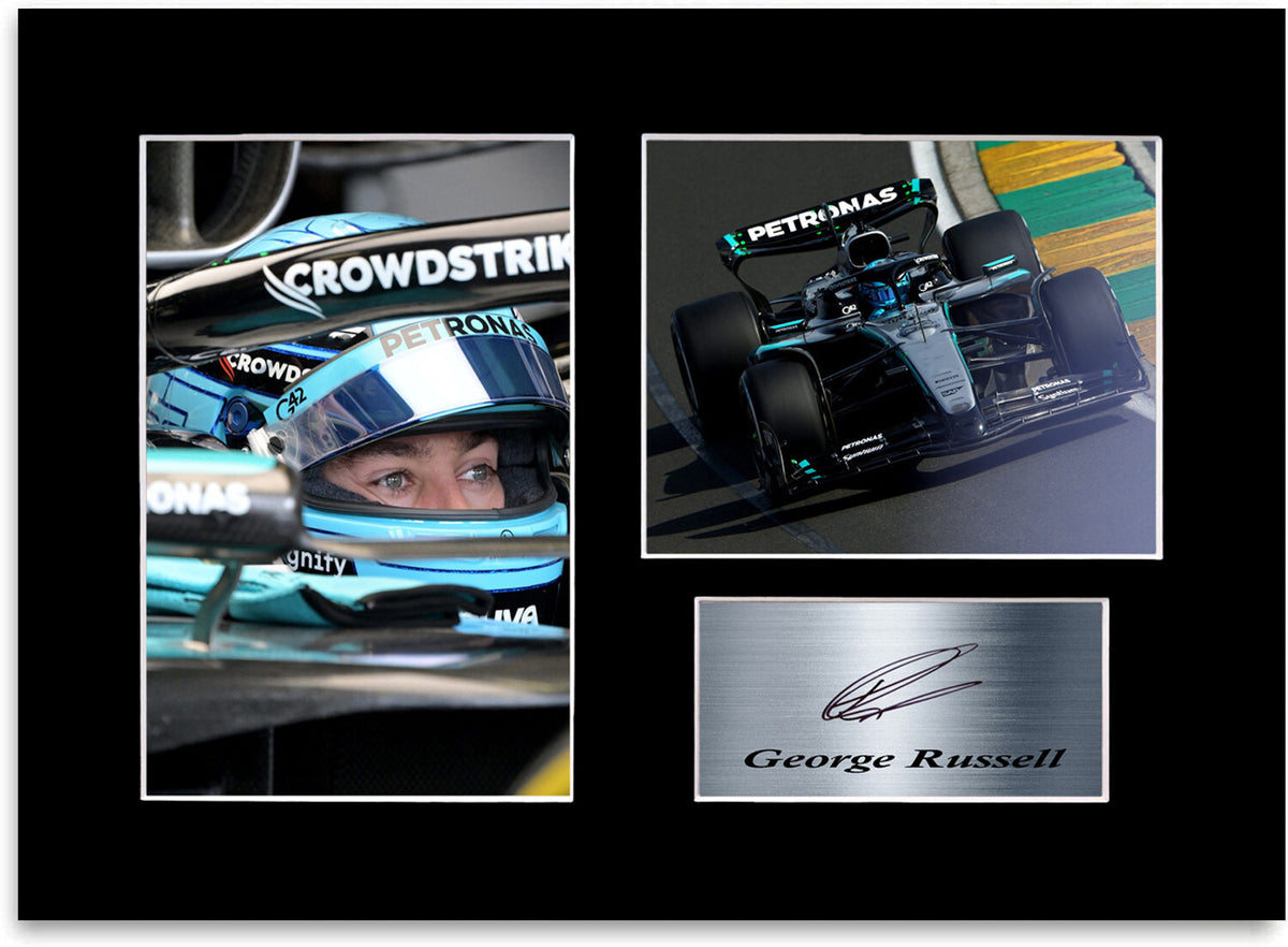 George Russell 2025 For Mercedes F1 Fans mounted display by LJW Prints