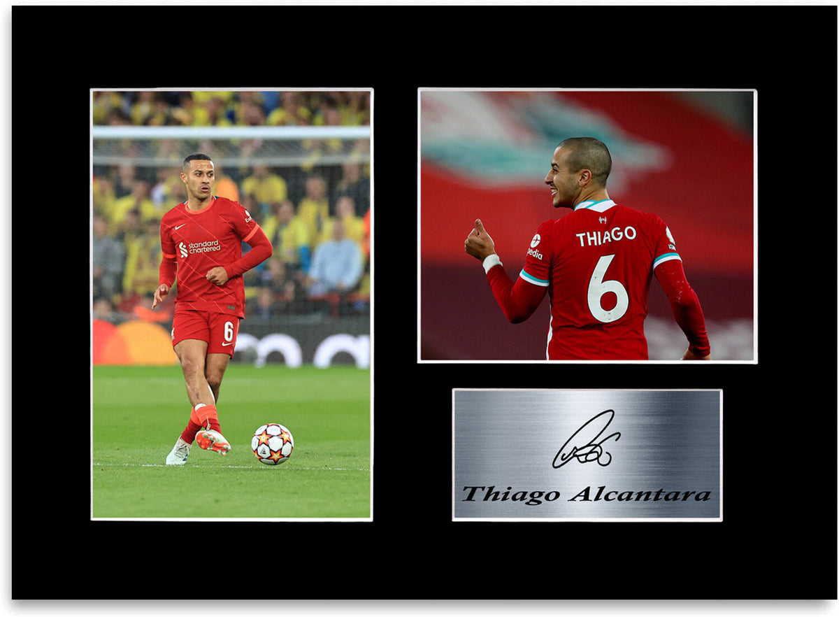 Thiago Alcantara Liverpool Player Poster Signed Photo Display Mount Gift A4