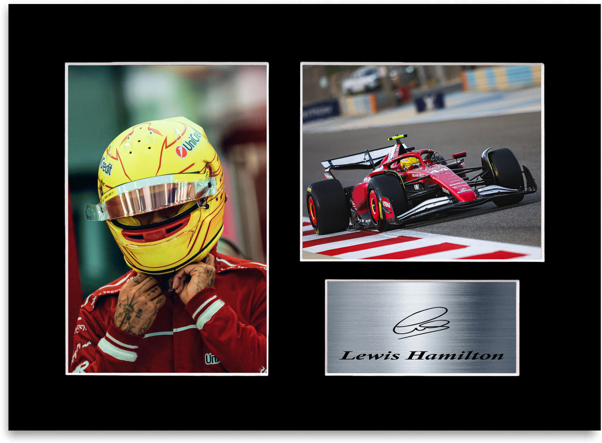 Lewis Hamilton 2025 For Ferrari F1 Fans mounted display by LJW Prints