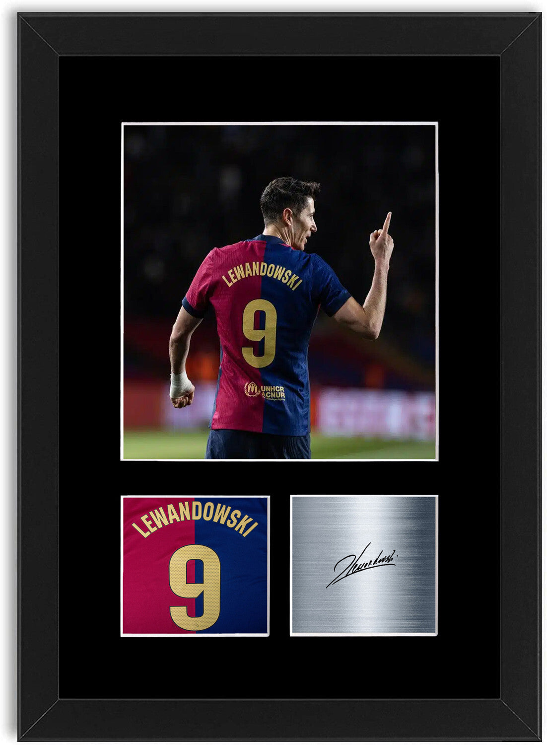 Robert Lewandowski Football Player Barcelona framed print by LJW Prints