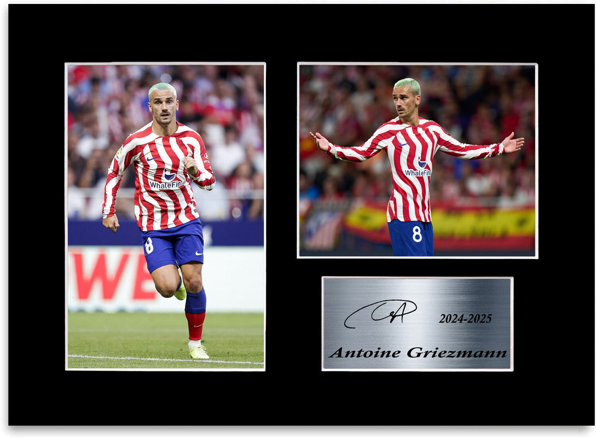 Antoine Griezmann Atletico Football Player mounted display by LJW Prints