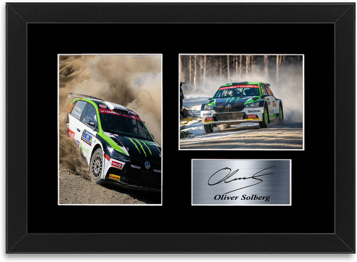 Oliver Solberg World Rally Driver WRC Signed Photo Display A4 Poster Framed