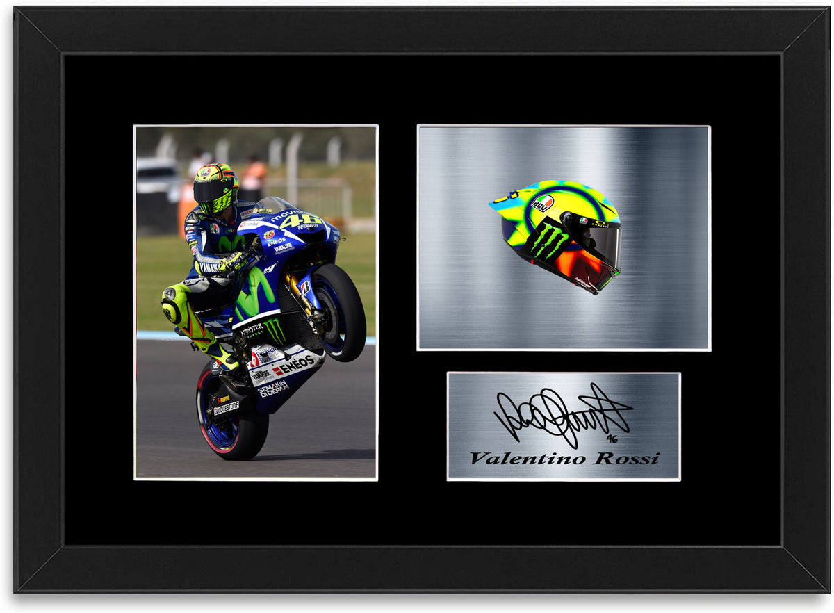 Valentino Rossi A4 Printed Signed Autograph Photo Display Mount Gift Framed