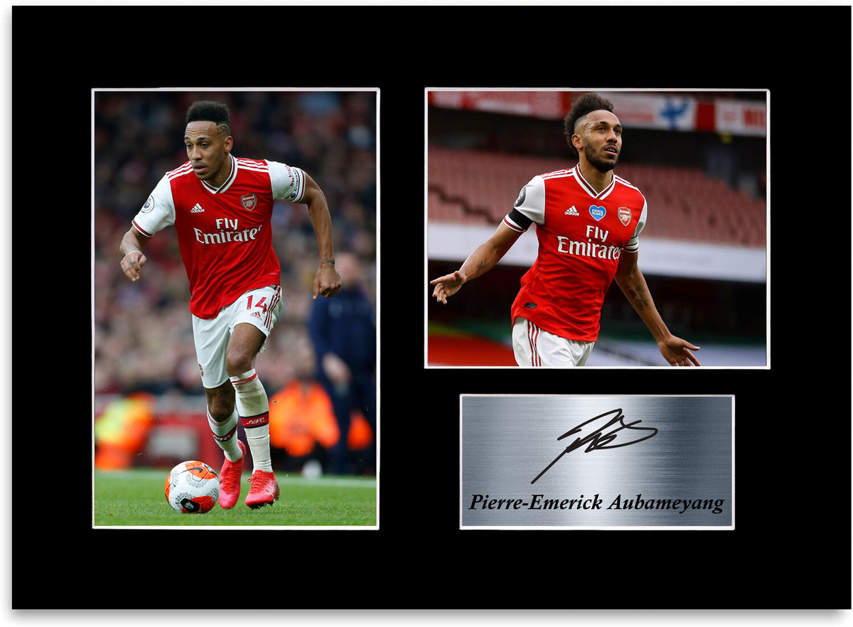 Pierre-Emerick Aubameyang Arsenal Player A4 Signed Photo Display Mount Gift