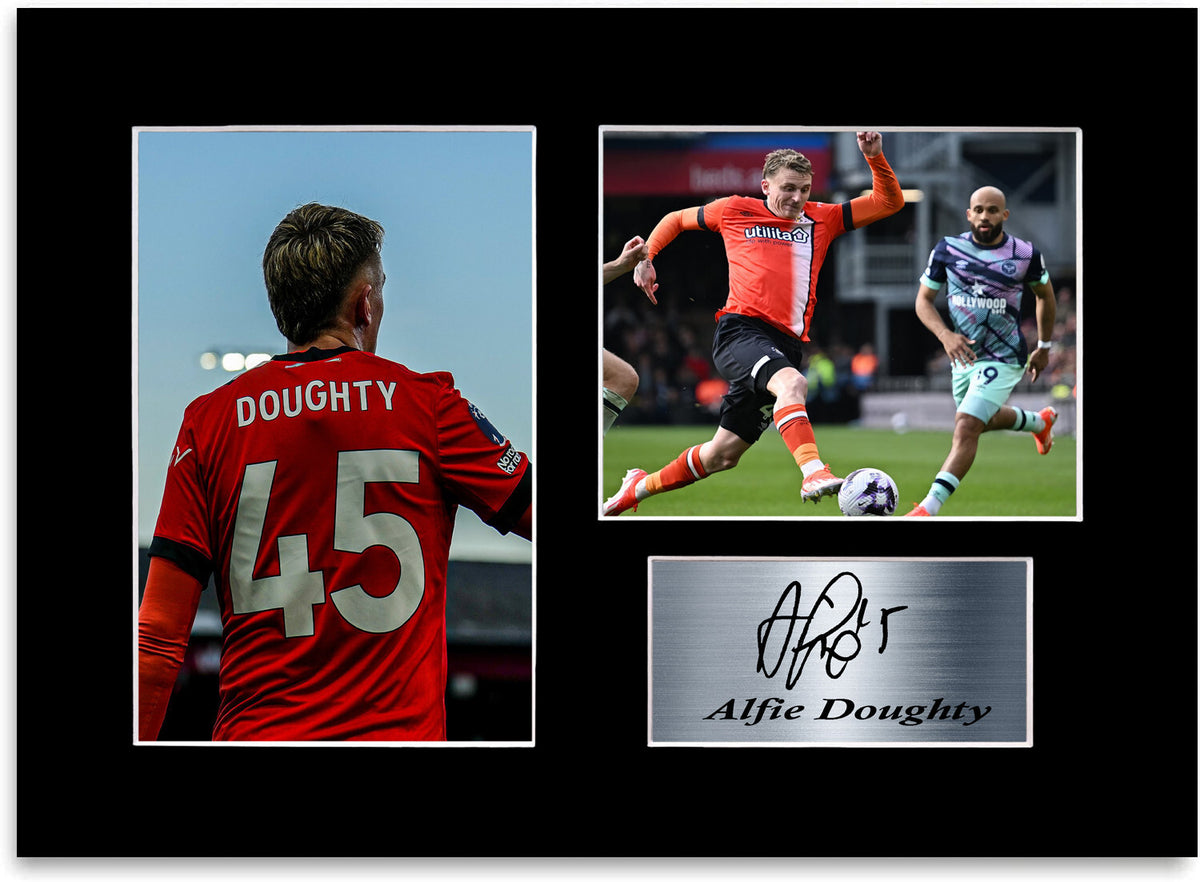 Alfie Doughty Luton Player framed print by LJW Prints