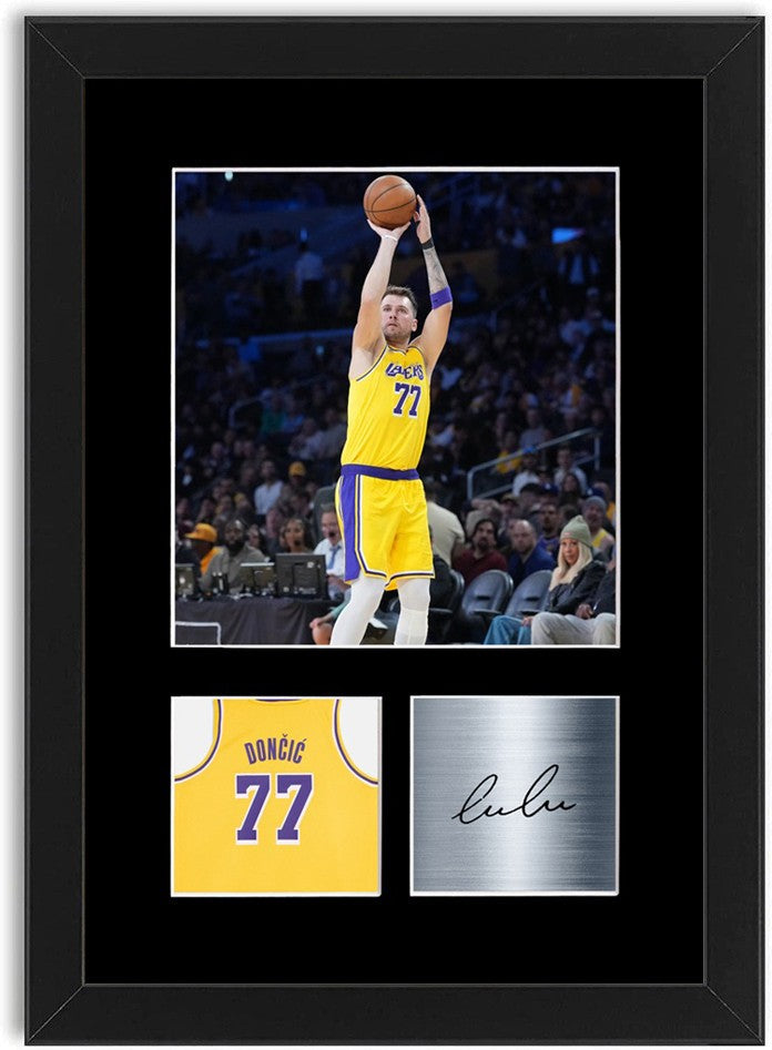 Luka Doncic Basketball Player Poster Signed Print Photo A4 Wall Art Framed