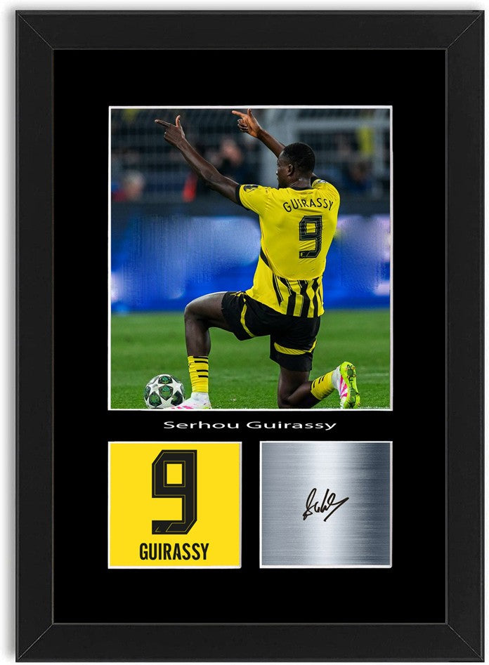 Serhou Guirassy Football Player Poster Signed Print Photo A4 Wall Art Framed