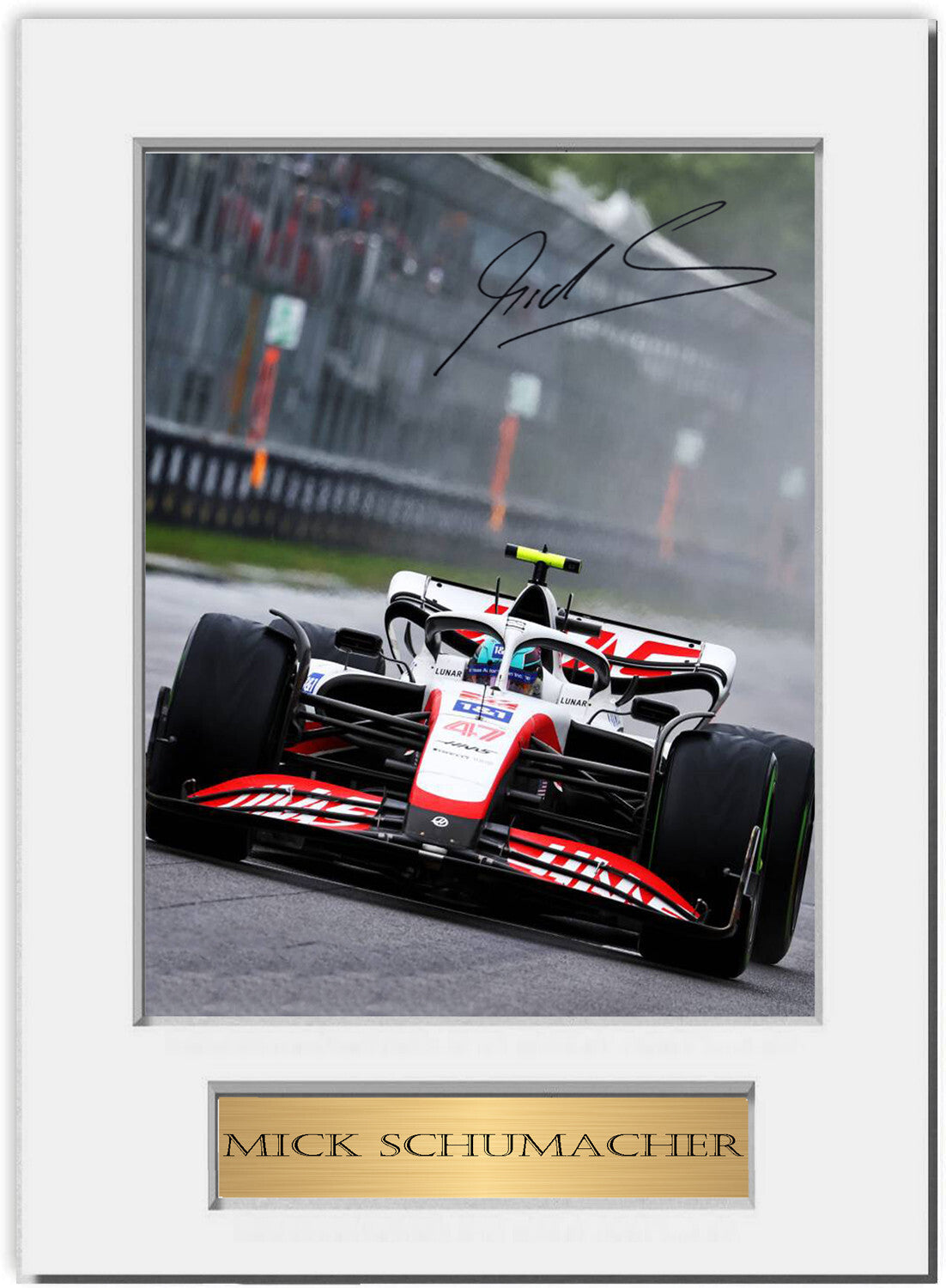 Mick Schumacher Haas F1 Driver 2022 Car Signed Photo Display Mount A4