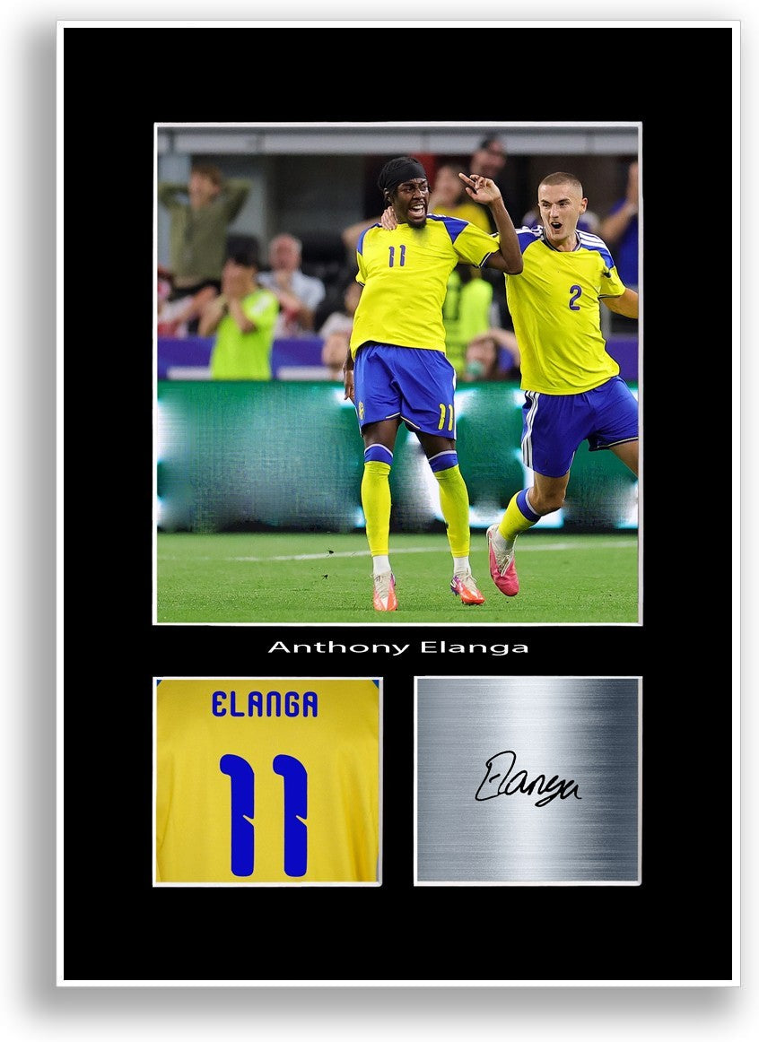 Anthony Elanga Sweden Football 2026 Poster Signed Photo Wall Art Print