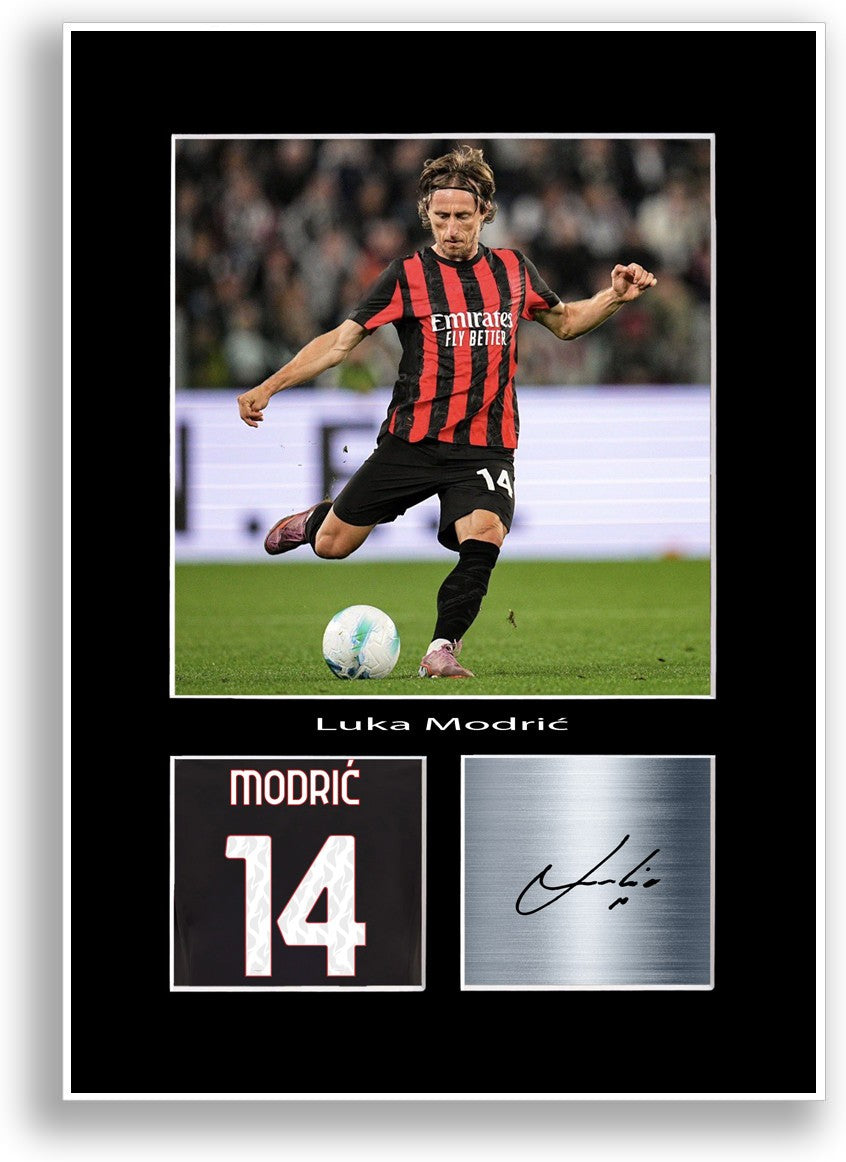 Luka Modric Football Player Poster Signed Print Photo A4 Wall Art Gift Idea