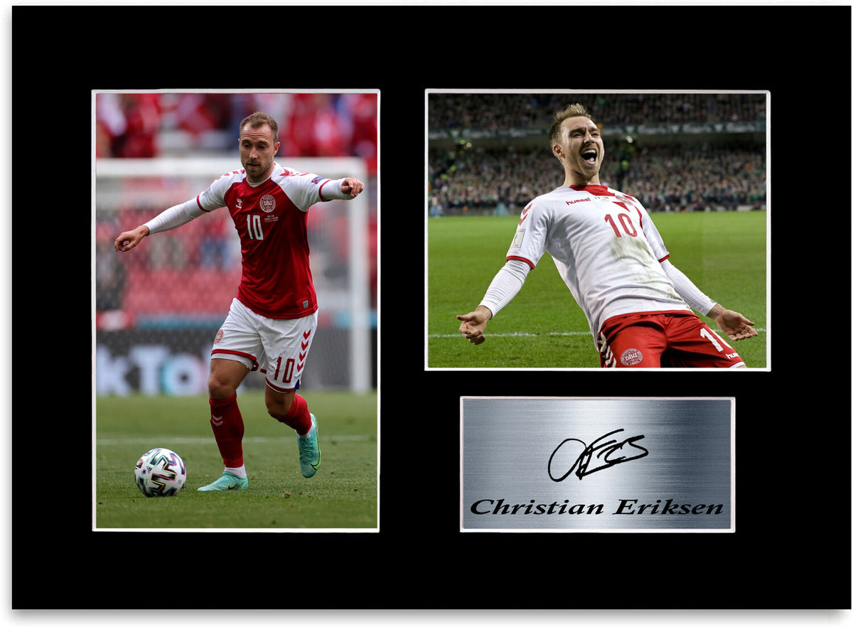 Christian Eriksen Denmark Player A4 Printed Signed Photo Display Gift Poster