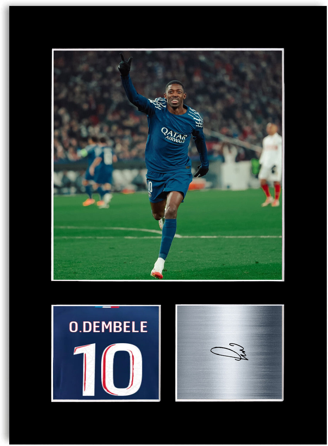 Ousmane Dembele Football Player For psg Fans mounted display by LJW Prints
