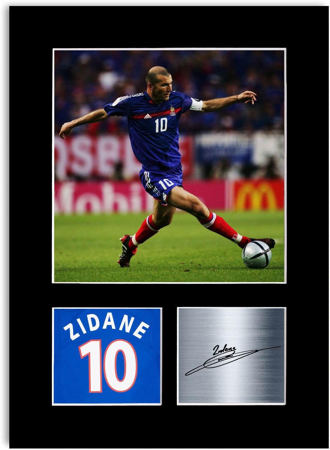 Zinedine Zidane France 1998 mounted display by LJW Prints