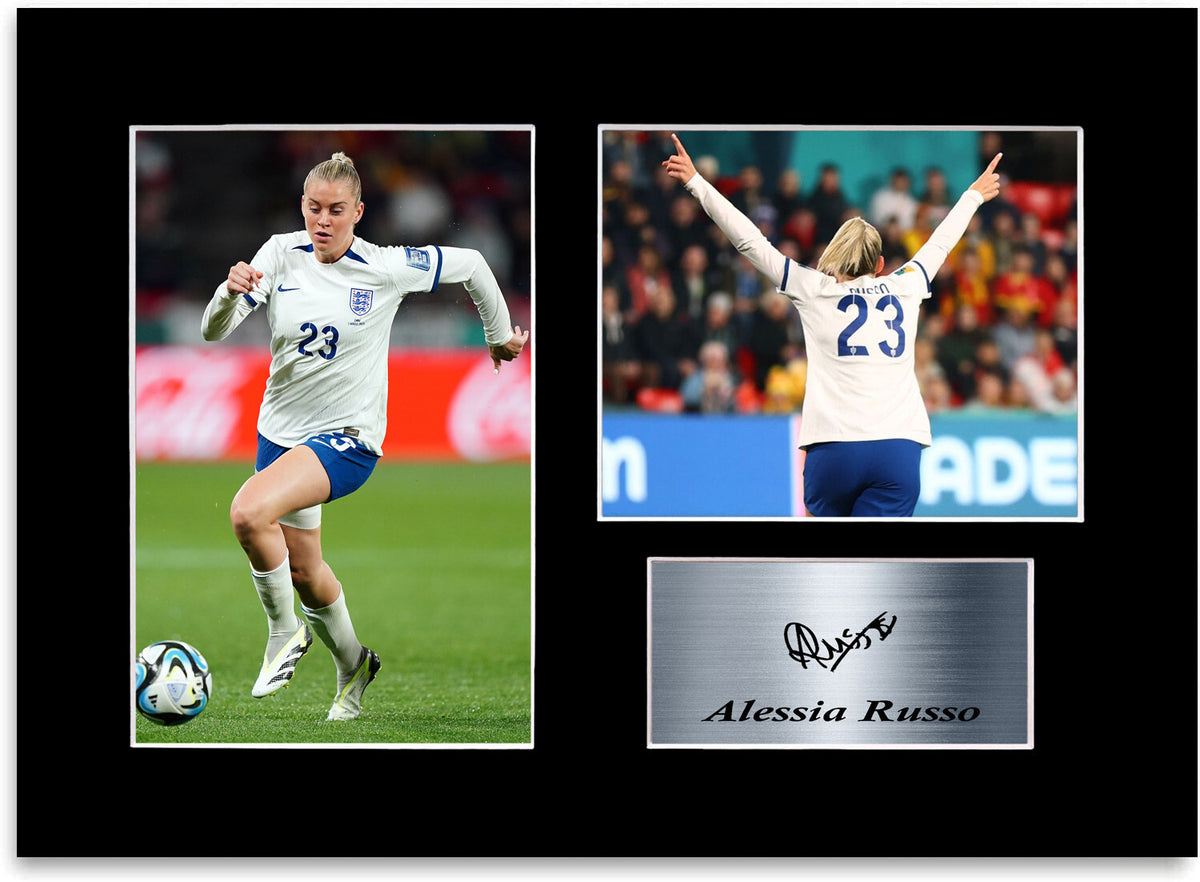Alessia Russo England mounted display by LJW Prints