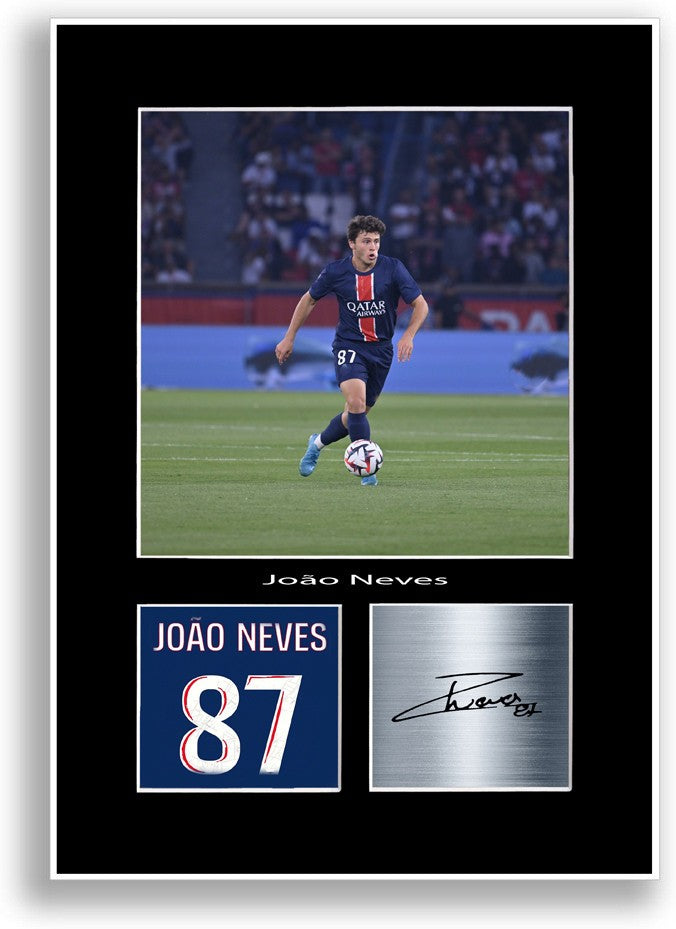 Joao Neves Football Player Poster Signed Print Photo A4 Wall Art Gift Idea