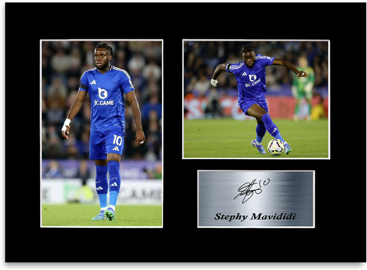 Stephy Mavididi Leicester Player mounted display by LJW Prints