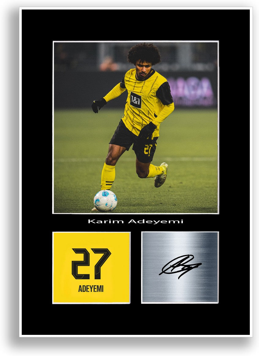 Karim Adeyemi Football Player Poster Signed Print Photo A4 Wall Art Gift Idea