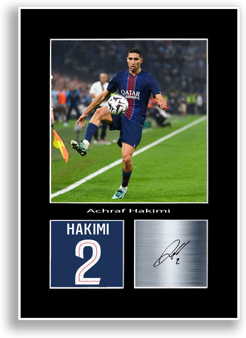 Achraf Hakimi Football Player Poster Signed Print Photo A4 Wall Art Gift Idea