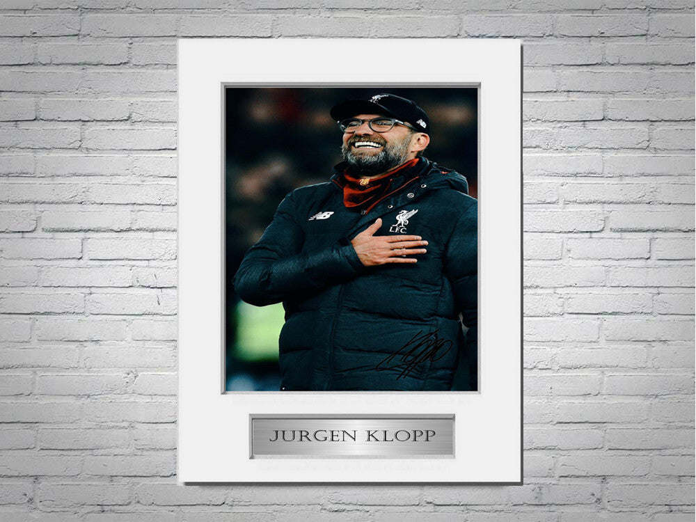Jurgen Klopp Liverpool Manager Printed mounted display by LJW Prints