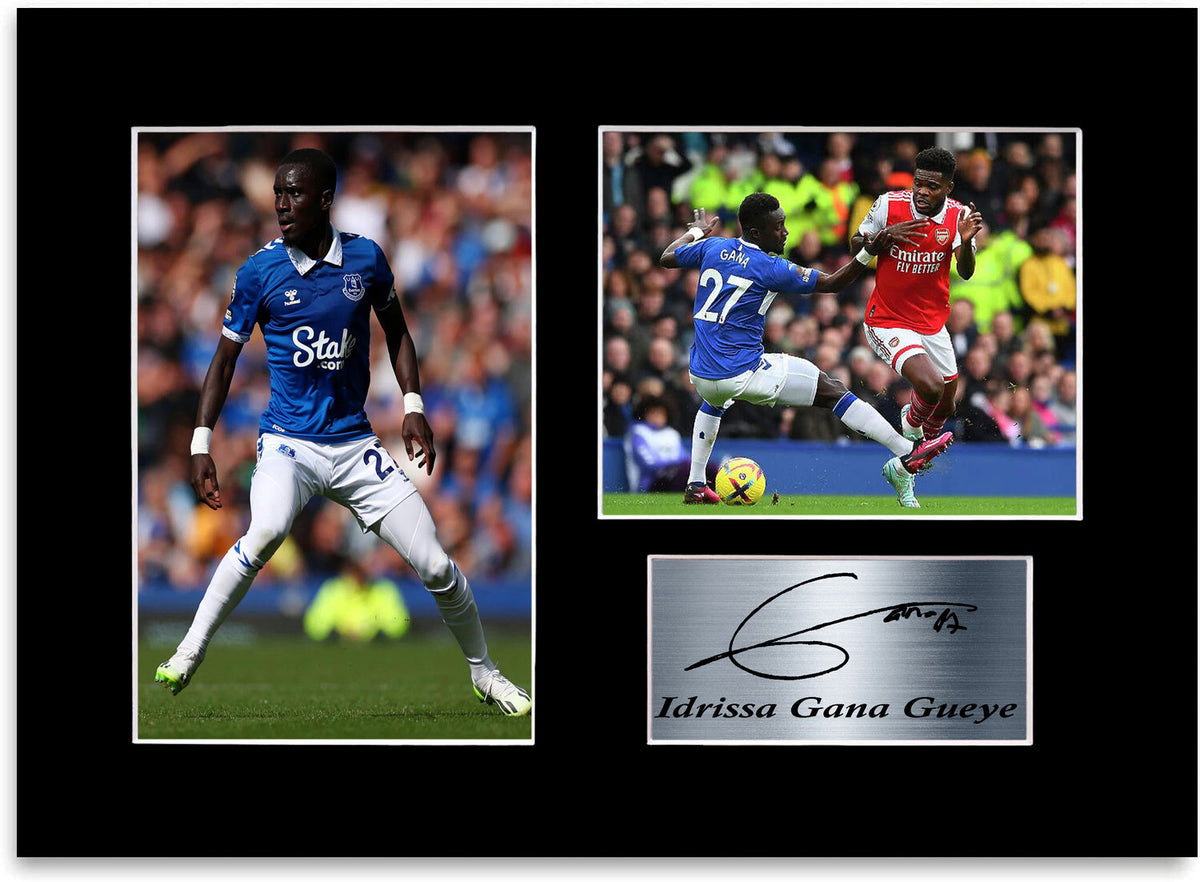 Idrissa Gueye Everton Player framed print by LJW Prints
