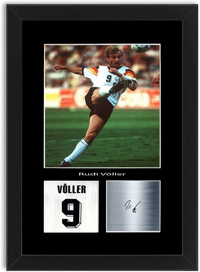 Rudi Völler Germany Football Player Poster Signed Print Photo Wall Art Framed