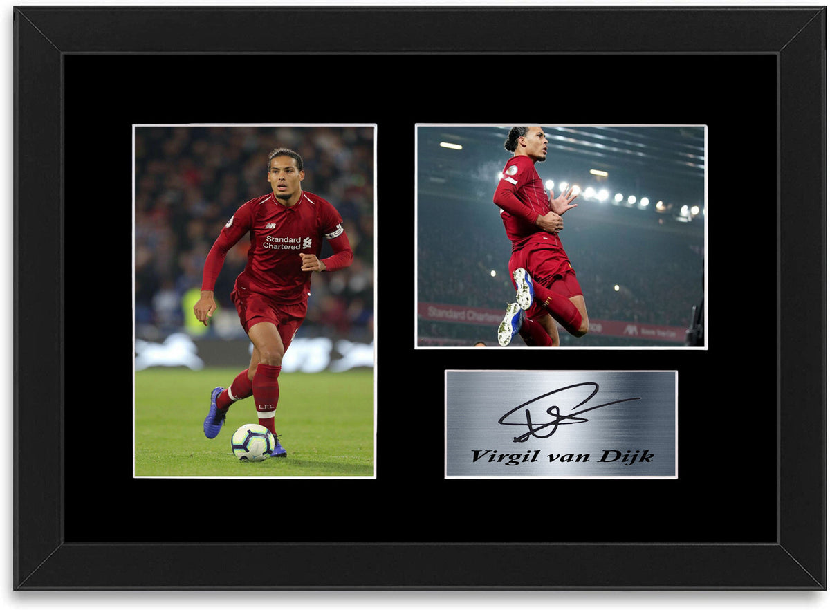 Virgil Van Dijk Liverpool Player Signed Photo Display Mount A4 Framed Poster