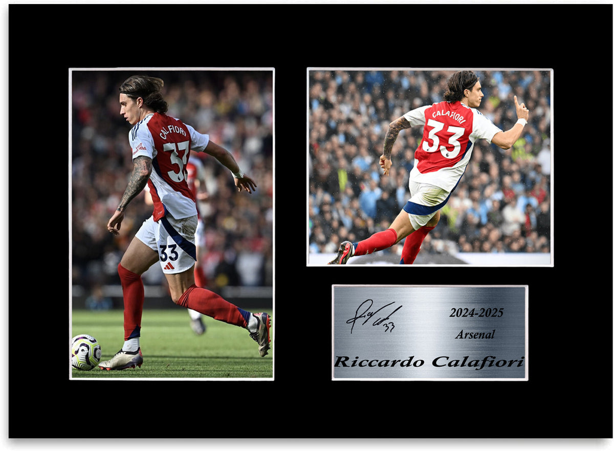 Riccardo Calafiori Arsenal Player Printed mounted display by LJW Prints
