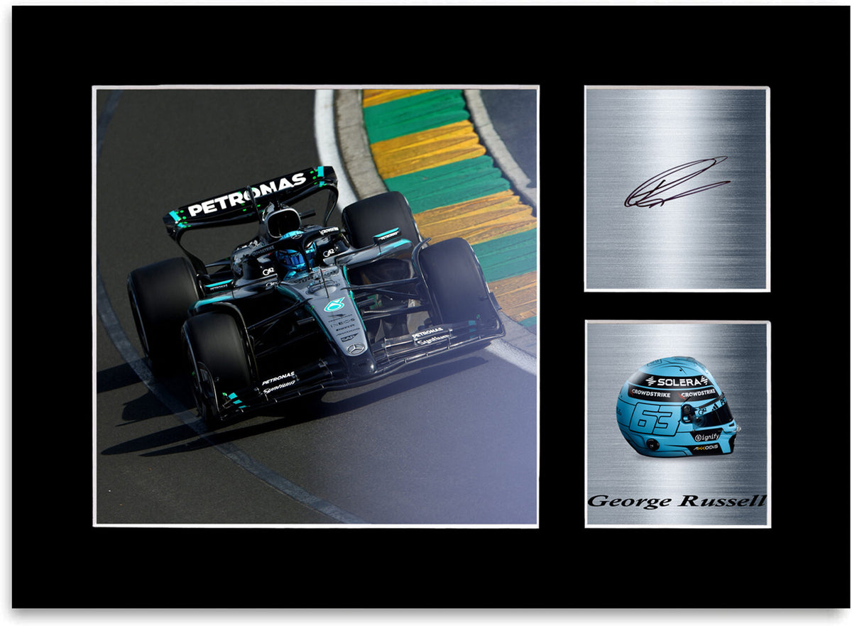 George Russell 2025 For F1 Fans mounted display by LJW Prints
