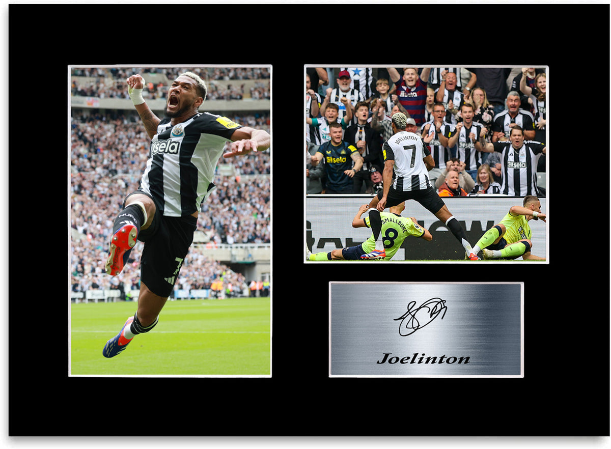 Joelinton Newcastle Football Player mounted display by LJW Prints