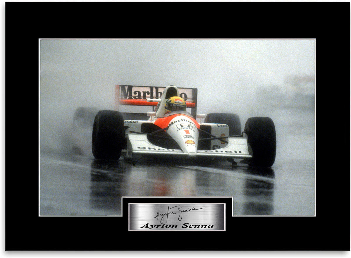 Ayrton Senna Formula 1 World Champion mounted display by LJW Prints
