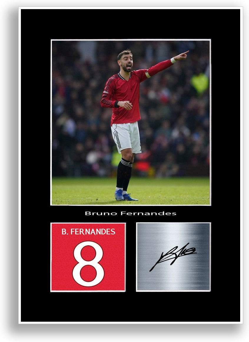 Bruno Fernandes Football Player Poster Signed Print Photo A4 Wall Art Gift Idea