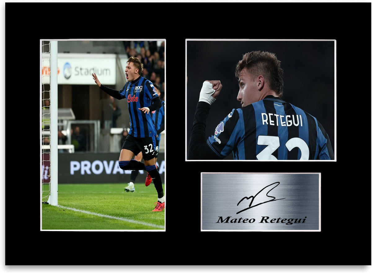 Mateo Retegui Football Player mounted display by LJW Prints