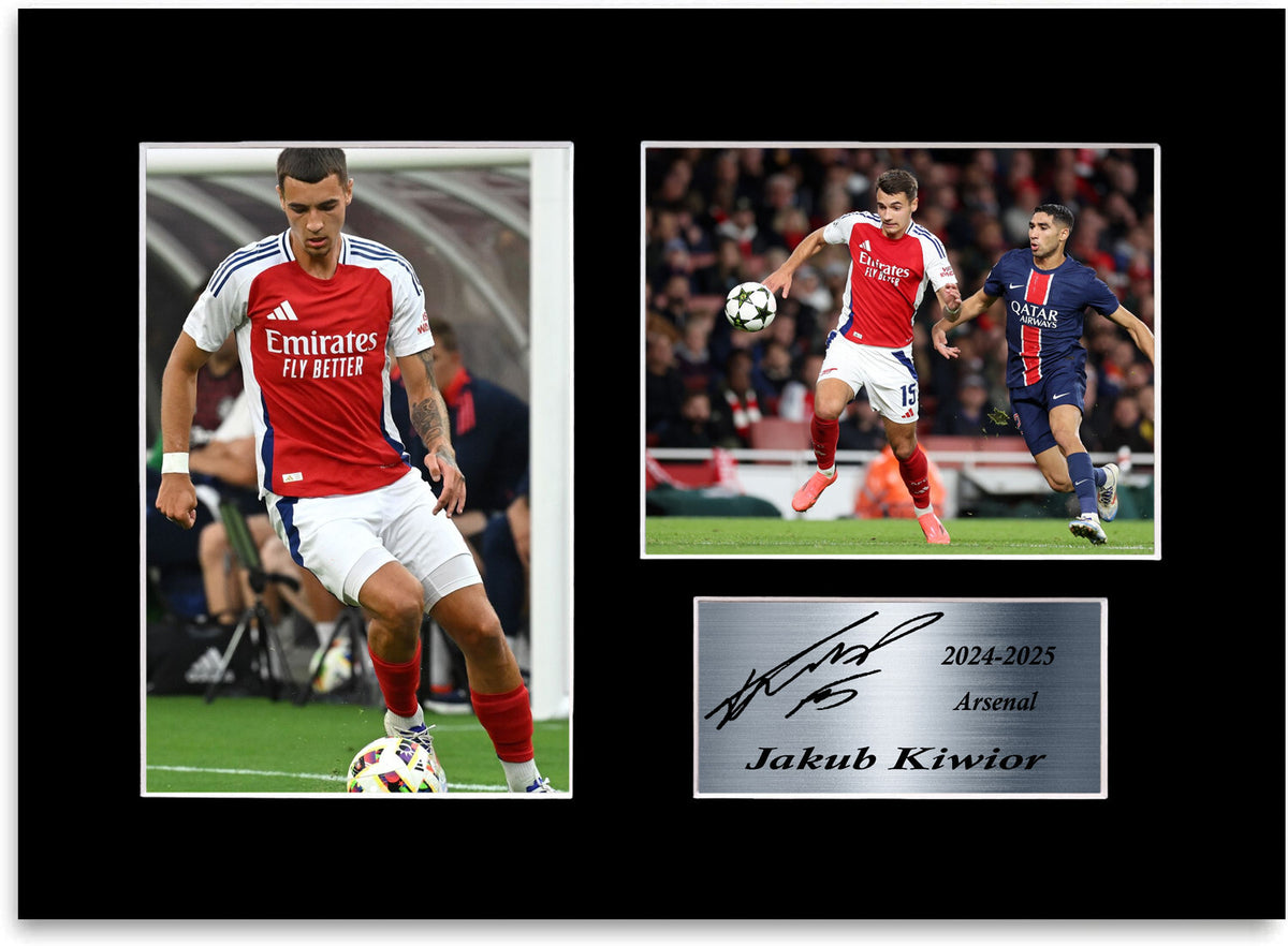 Jakub Kiwior Arsenal Player Printed mounted display by LJW Prints