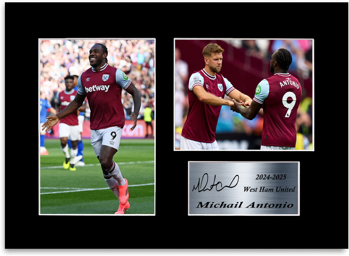 Michail Antonio West Ham Player mounted display by LJW Prints